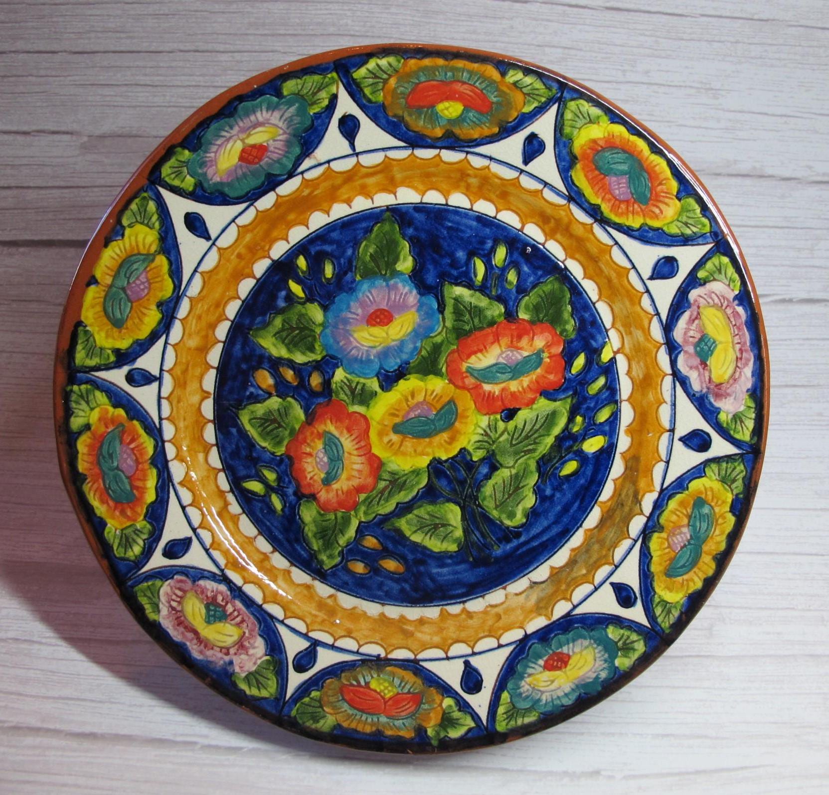 Ancienne Assiette Vallauris Terre Cuite Motif Fleur de Lys