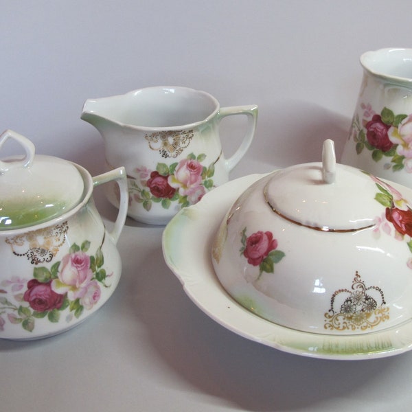 Leuchtenburg, set of 4 fine porcelain pieces, Germany, between 1920 and 1935