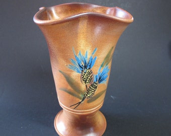 Vallauris, hand-painted stoneware vase, France (circa 1960)