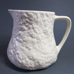 Royal Winton Grimwades (?), white majolica milk jug, England, circa 1960