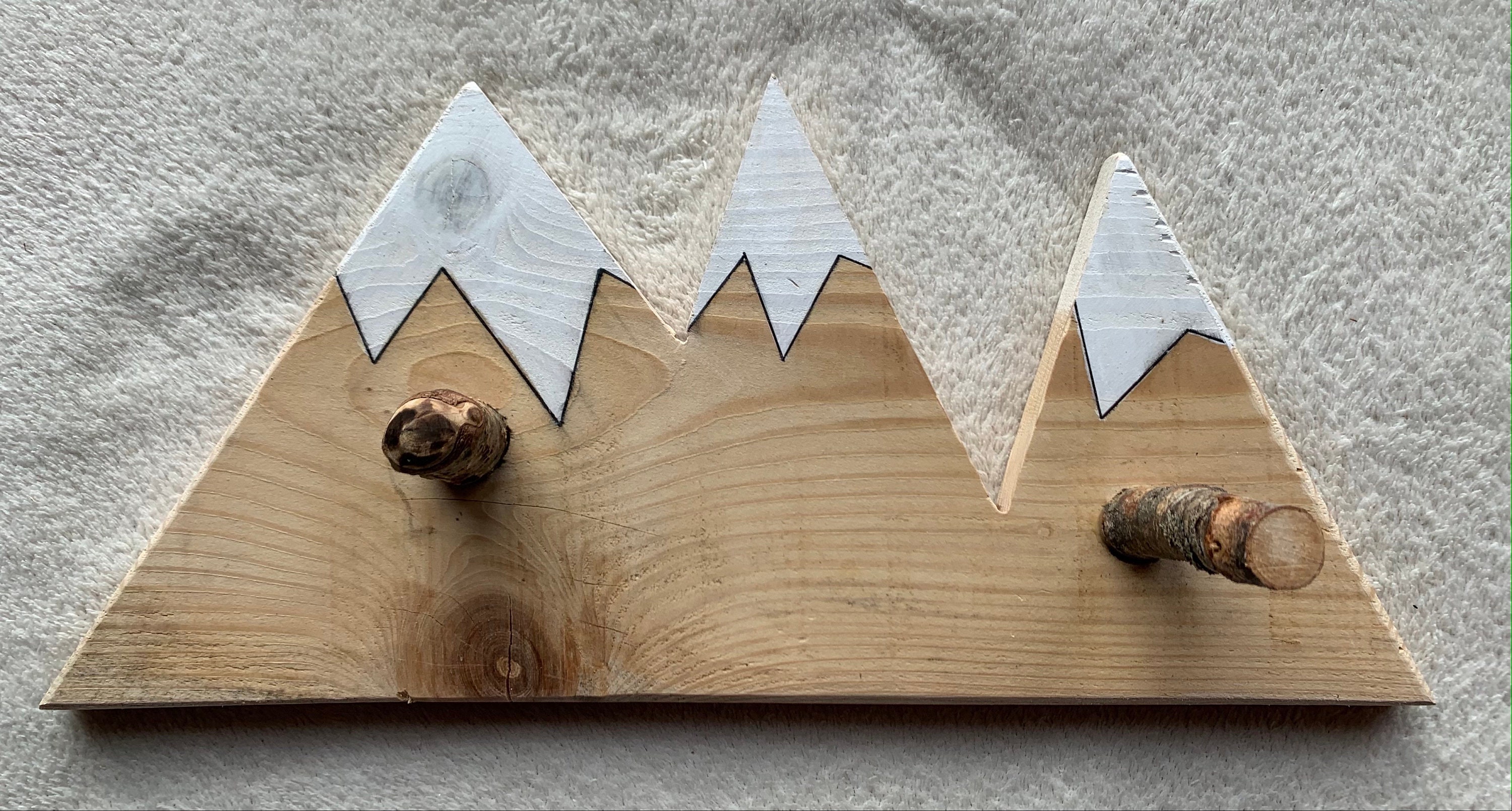 Porte Manteau en Bois, Montagne // Wooden Mountain Coat Hanger