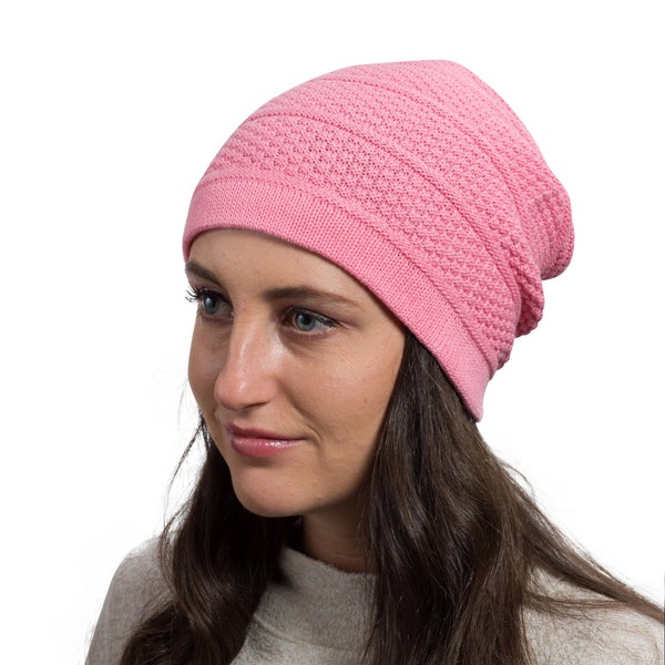 Slouchy Ribbed Cotton Beanie For Spring, Summer, and Fall.  For Men and Women