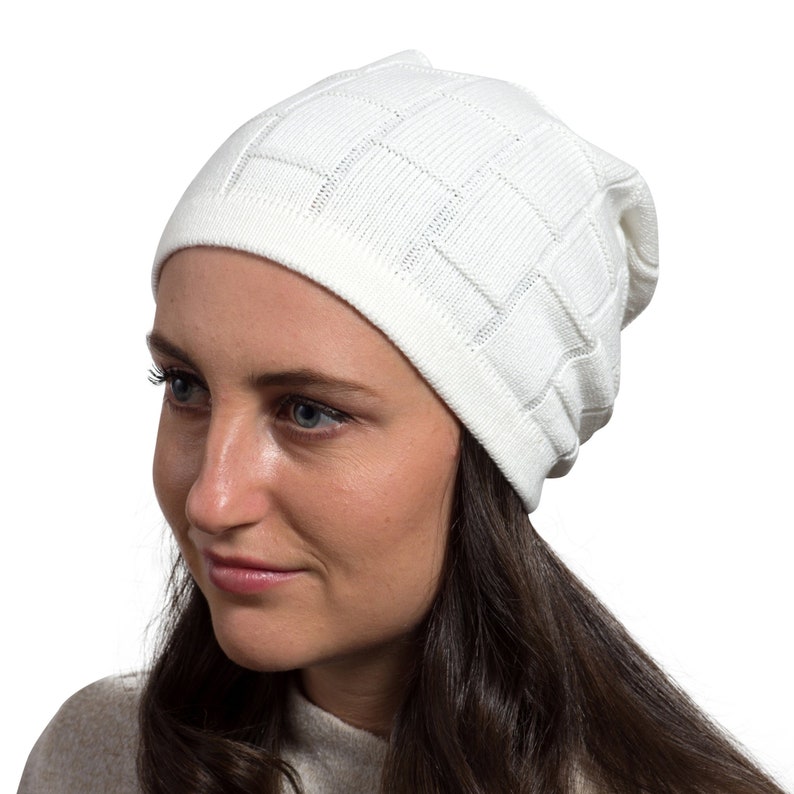 Slouchy Checkered Beanie for Men and Women Cotton - Etsy