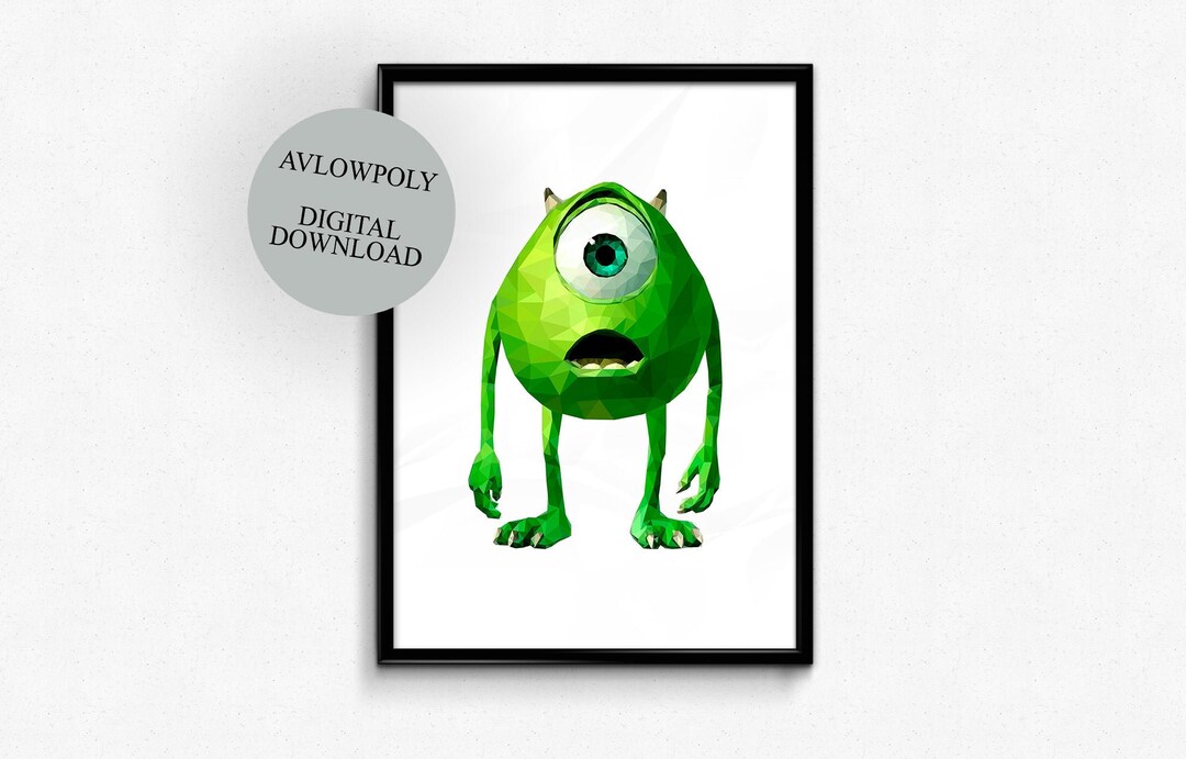 Monster Inc Wall Art, Monsters University Poster, Mike Wazowski