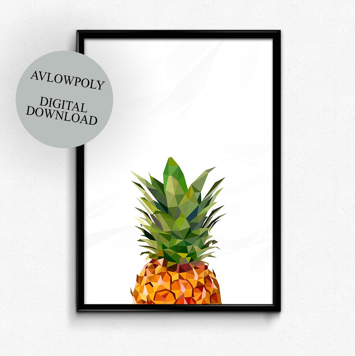 Pineapple Poster, Tropical Fruit Wall Art, Pineapple Digital Print Etsy