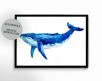 Blue Whale, Ocean Gift, Creatures, Sea Life Art Print