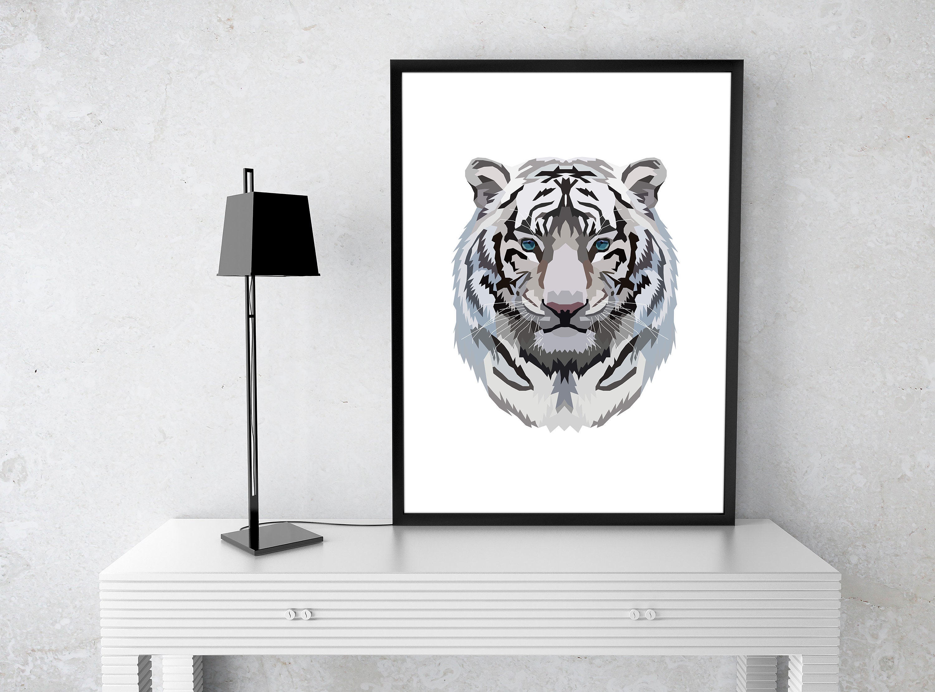 White Tiger Face SVG, Wild Animal Head, White Tiger Clipart, Download