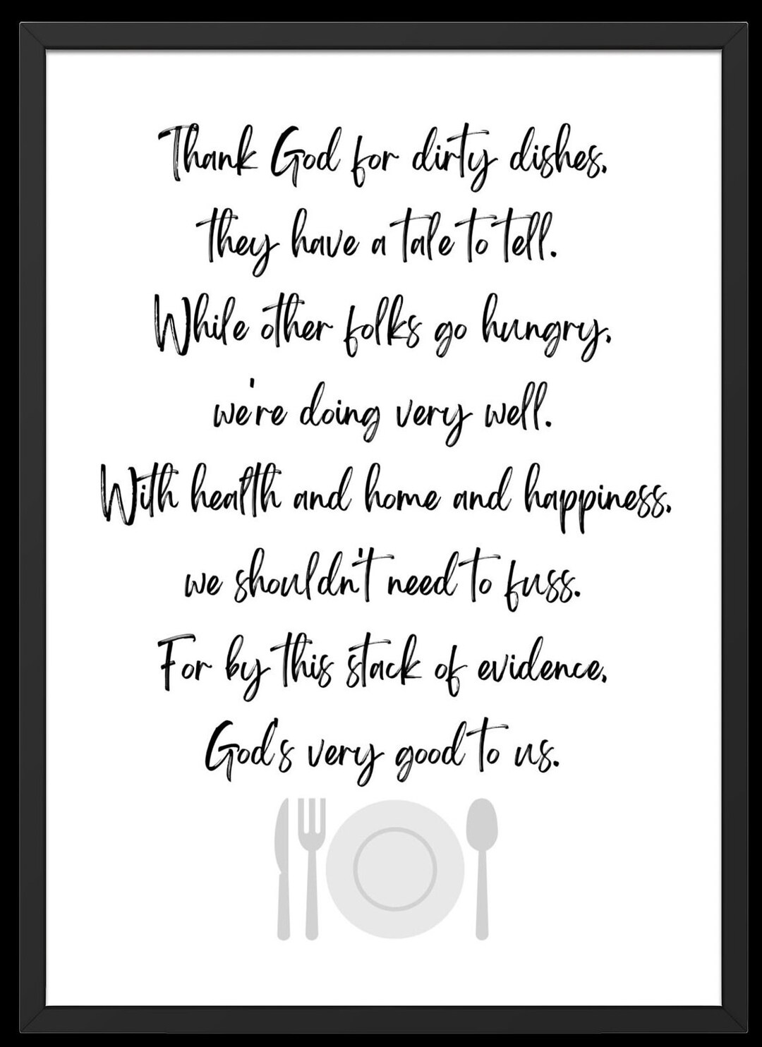 Thank God for Dirty Dishes PRINTABLE Etsy