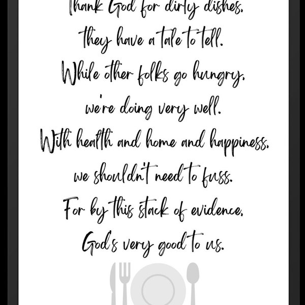 Thank God for Dirty Dishes PRINTABLE