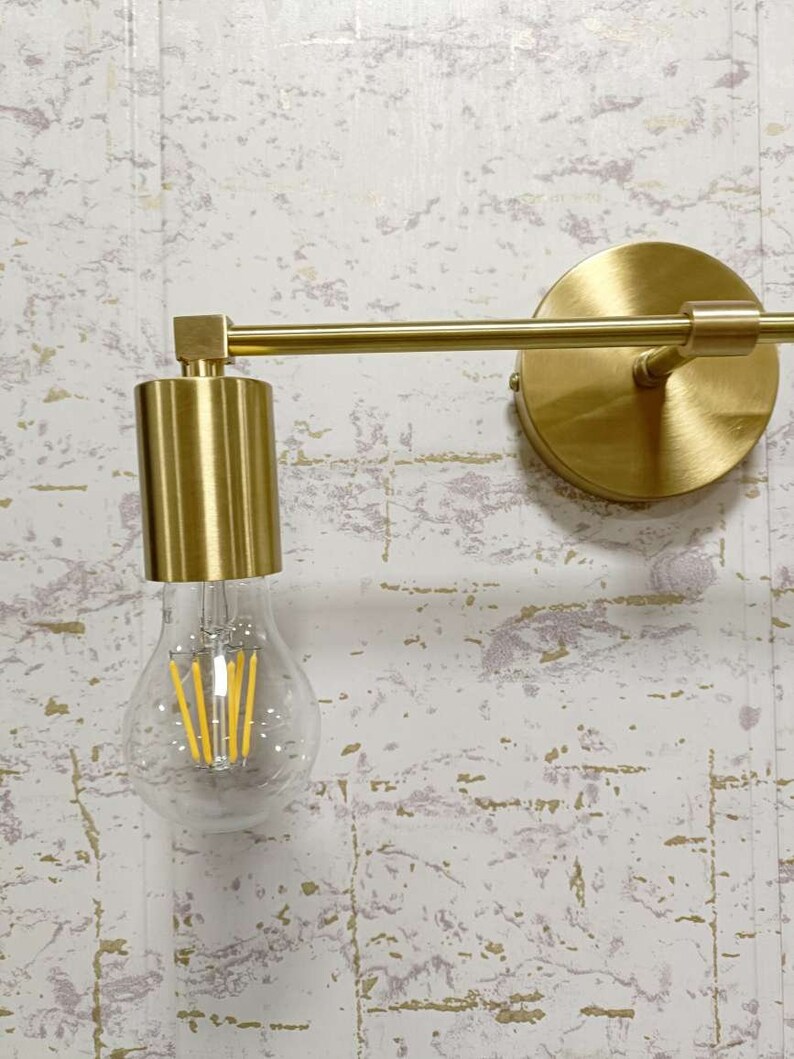 Bathroom Vanity Light Wall Sconce Raw Brass Mid Century - Etsy