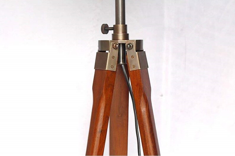 Wooden Tripod Floor Lamp Stand Without Shade and Bulb Antique Etsy