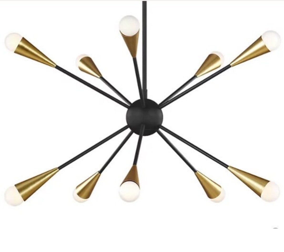 10 Light Large Modern Ceiling Light Brass Spiral Chandelier Etsy