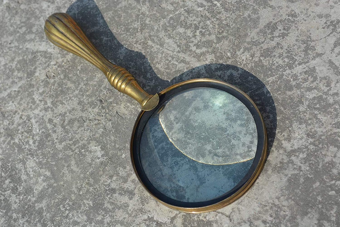 Brass Magnifier Beautiful Hand Held Magnifying Glass Etsy