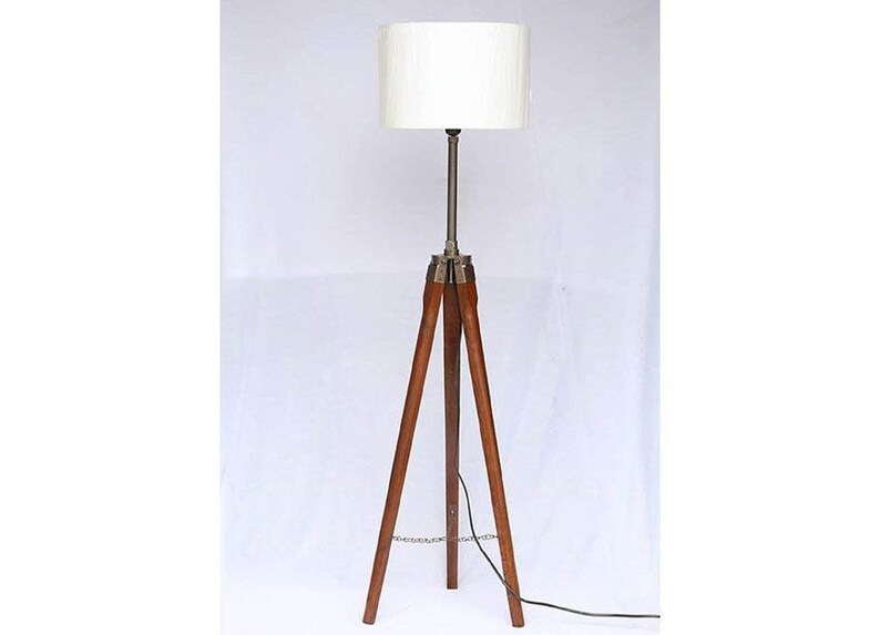 Wooden Tripod Floor Lamp Stand Without Shade and Bulb Antique Etsy