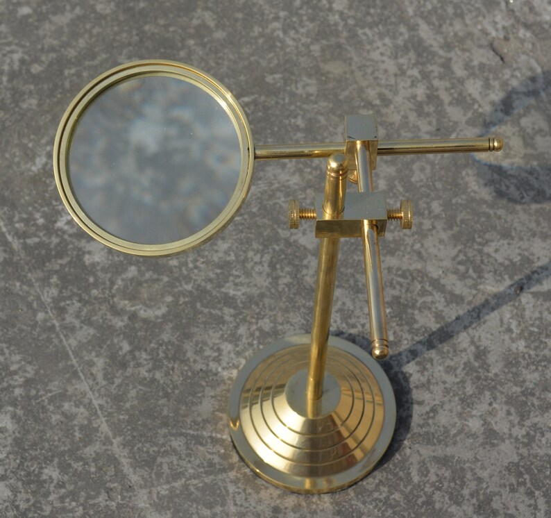 Marine Vintage Brass Table Magnifier Adjustable Magnifying Readi Marine Vintage Brass Table Magnifier Adjustable Magnifying Readi