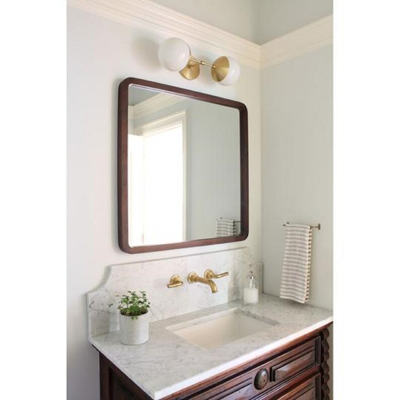 Brass Double Wall Light Modern Brass Double Arm White Glass Globe Shade Wall Sconce