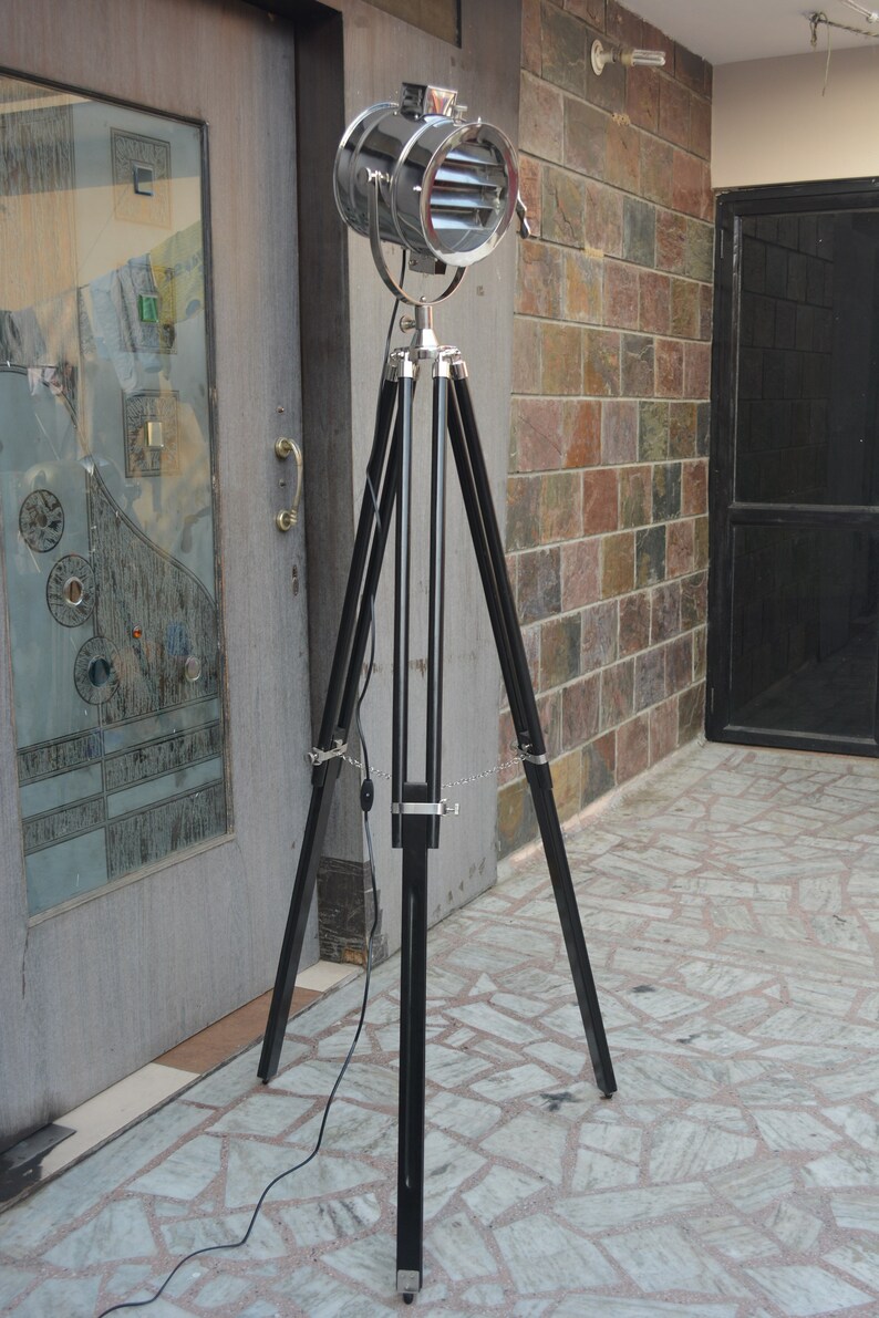 Vintage Design Floor Lamp Tripod Lighting Searchlight Spot Etsy