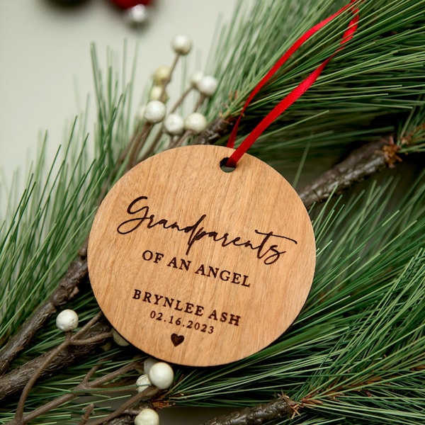 Grandparents of an Angel Memorial Christmas Ornament, Loss of Grandchild, Loss of Loved One Gift for Grandmother or Grandfather