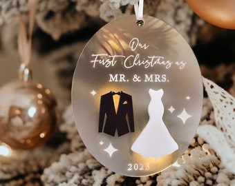 Our First Christmas Married Ornament for Newlyweds 2025 First Married Christmas Ornament Gift Ideas for Newlywed Couples