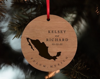 Travel Ornament Mexico Christmas Ornament Cancun Tulum Cabo Riviera Maya Mexico | Travel Gift Ideas