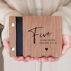5th anniversary gift five years down wood anniversary gift for him, For couple, For her, Five Years Married 2025 Thoughtful Anniversary Gift