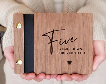 5th anniversary gift five years down wood anniversary gift for him, For couple, For her, Five Years Married 2025 Thoughtful Anniversary Gift