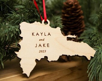 Punta Cana Dominican Republic Map Ornament Personalized