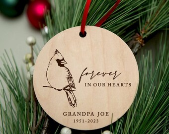 Cardinal Memorial Ornament for Christmas Loss of Loved One Gift