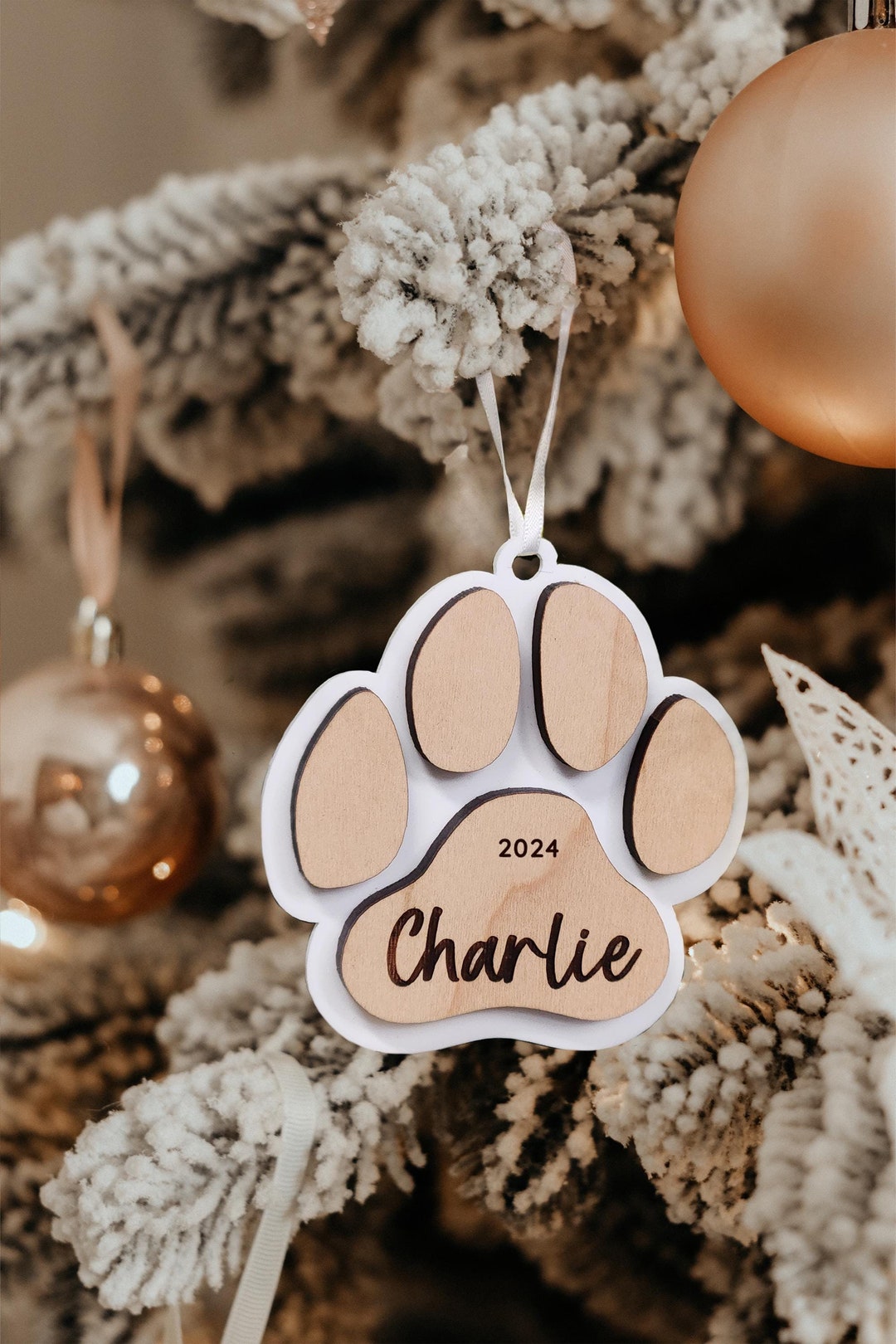 thumbnail image 2 of Personalized Pet Ornaments 2022 - Custom Dog Ornament 2022 - Dog Christmas Ornaments Dog Paw Ornament Dog Ornaments For Christmas Tree 2022 - Free Customization 2 of 10