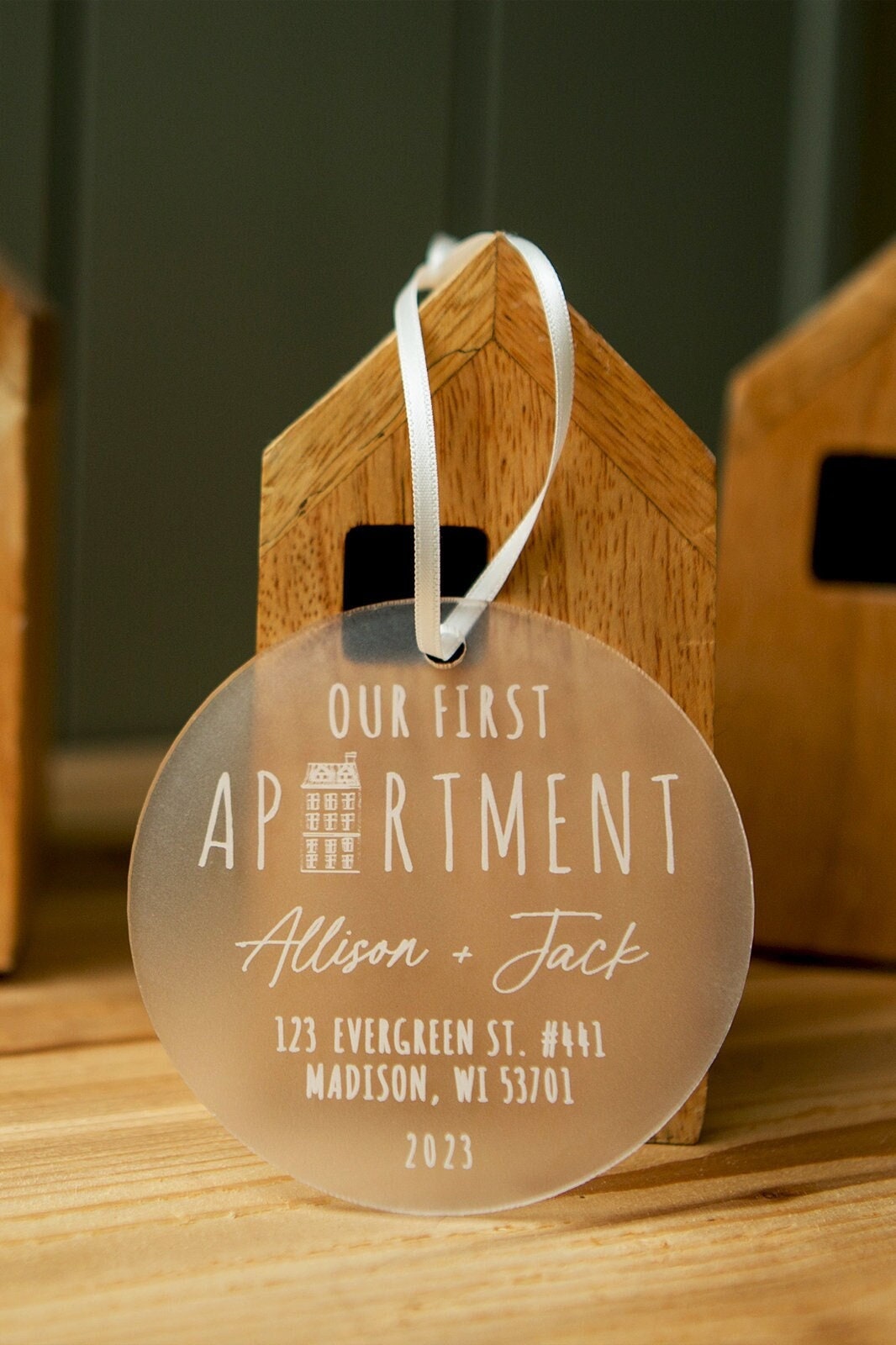 Our First Apartment Ornament 2025 with Custom Address Engraving