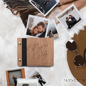 Reasons Why I Love You anniversary gift for him, boyfriend, girlfriend, husband, wife mini photo album wood paper leather anniversary image 7