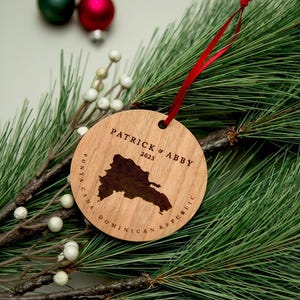Mexico Travel Ornament | Cancun Tulum Cabo Riviera Maya Mexico Travel Keepsake Gift | Travel Gift Ideas Cherry Wood
