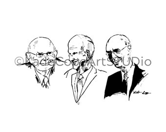 The First Presidency (The Church of Jesus Christ of Latter-day Saints, Sharpie Portraits, 8x10)