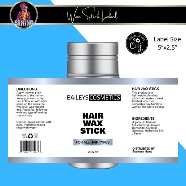 Silbernes Wax Stick Label Template