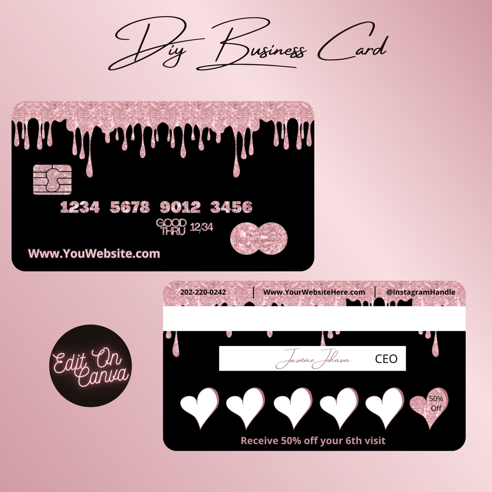 Credit Card Business Card Loyalty Card Template Etsy Australia