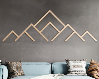 Wood Mountains Wall Art | Modern Mountains Wood Art | Mountains Wood Wall Art | Living Room Decor | Minimalist Home decor | Wood Wall Art