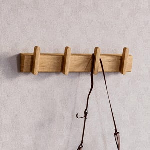 Minimalist Wall Hanger - Wooden wall hanger - Oak coat rack - Modern wall hook - Scandinavian entryway hanger - Entryway wall rack
