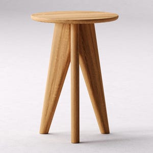 Modern Side Table - Round Wooden End Table - Solid Oak Wood Table - Minimalist End/Side Table for Living Room - Set of End Side Tables
