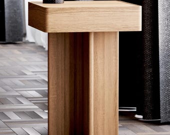 Solid Oak End Table: Modern Scandi Side Table