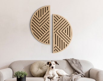 Modern Wood Wall Art | Geometric round wood art | Geometric Wooden wall art | Round wall art | Wood wall decor | Home decor