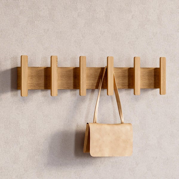 Wooden wall hanger - Wall hanger - Scandinavian entryway hanger - Modern wall hook - Oak coat rack -  Minimalist wall rack