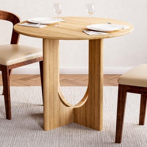 Modern Dining Table - Round dining table - Solid oak dining table - Wood dining table - Compact dining table - Scandi dining table
