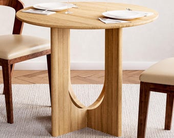 Solid Oak Round Dining Table - Modern Scandi Style
