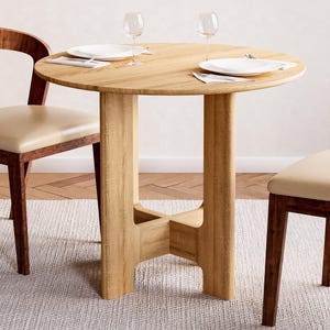 Modern Dining Table - Round dining table - Solid oak dining table - Scandi dining table - Compact dining table