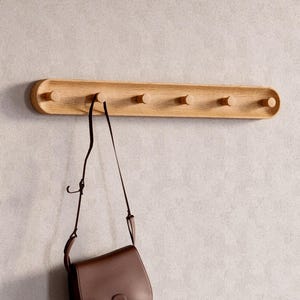 Wall Hanger - Wooden wall hanger - Oak coat rack - Modern wall hook - Scandinavian entryway hanger - Minimalist wall rack