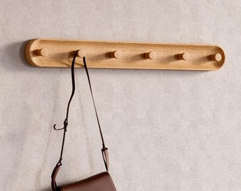 Wall Hanger - Wooden wall hanger - Oak coat rack - Modern wall hook - Scandinavian entryway hanger - Minimalist wall rack