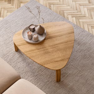 Coffee Table - Solid wood coffee table - Unique coffee table - Pebble coffee table - Mid-century coffee table - Living room coffee table