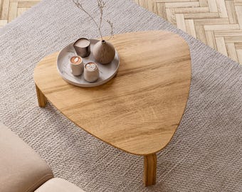 Coffee Table - Solid wood coffee table - Unique coffee table - Pebble coffee table - Mid-century coffee table - Living room coffee table