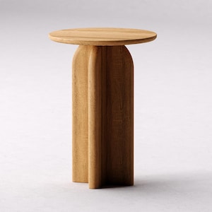 Modern Side Table - Round End Table - Solid Oak Wood Table - Wood End Table for Living Room - Set of End Side Tables - Minimalist End tables
