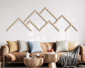 Mountains Wall Art | Modern Wood Wall Art | Minimalist Mountains Wall Art | Home Decor | Mountains line art | Extra Large Wall Art